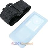 Clear Blue Silicone Skin Cover w/ Armband for Samsung T10 / YP-T10