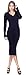 Stanzino Women's Long Sleeve Ribbed V neck Knit Extra Stretch Sweater Dress