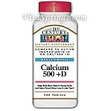 Calcium 500 + D Oyster Shell 200 Tablets, 21st Century