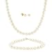 Jewelry : 5-6mm 14k Gold Genuine Freshwater Cultured White Pearl Necklace Bracelet Stud Earring Set