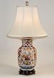 Imari Vase Table Lamp with Traditional Silk Shade