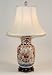 End Table with Lamp - Imari Vase Table Lamp with Traditional Silk Shde