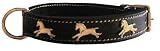 22 Horse leather dog collar - black leather and brass