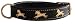 24 Horse leather dog collar - black leather and brass