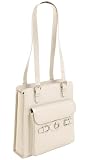 Siamod 35547 Genova Vertical Italian Leather Ladies Laptop Tote (Sand)