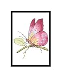 Butterfly in Pink Pre-Matted Poster Print by Peggy Abrams, 8x10