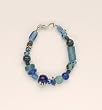 Blue Recycled Glass Bead Bracelet