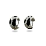 Eve's Addiction Simple Wide Sterling Silver Mens Earrings