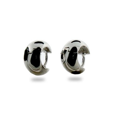 Childrens Toyshop  Jewelry : Eve's Addiction Simple Wide Sterling Silver Mens Earrings