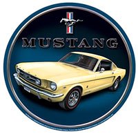 Ford Mustang Round Metal Sign
