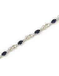 14kt Yellow Gold Oval Blue Sapphire and Diamond Bracelet