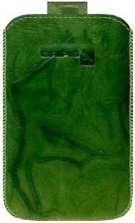 Gripis 2108055370 Handmade Leather Pouch with Pull Tab for Sony Xperia Mini Pro - Non-Retail Packaging - Green