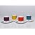 Pantone Espresso Coffee cups & saucers set of 4 BRIGHT Colours
