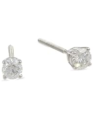 IGI Certified 14k Gold Round-Cut Diamond Studs (0.25 cttw, H-I Color, I1-I2 Clarity)