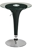 Ventura Adjustable Table Black Metallic Glass