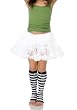 Striped Skull Leg Warmers Junior Teen Hosiery (Black/White-Child One Size)