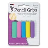 Charles Leonard Inc Pencil Grips, Soft Cushioned Foam, Asstorted Colors, 5/Cd (80805)