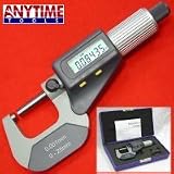 Anytime Tools DIGITAL ELECTRONIC PRECISION MICROMETER 0-1" LARGE LCD DISPLAY CARBIDE TIPS and Bonus BALL ATTACHMENT