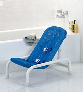 Buy Optional Head Support. Made of closed-cell foam. it is covered with mesh webbing strap and plastic buckle. Easily attaches/detaches to bath seats. Measures 5″ x 10″. Latex free. For Reclining Bath Seat