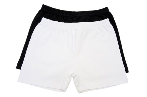 Girls Under Shorts - Black, White 2 Pack Combo Soft Cotton Multipurpose Underwear