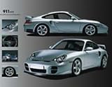 Art Poster Print - Porsche 911 gt2 - Artist: unknown- Poster Size: 24 X 36