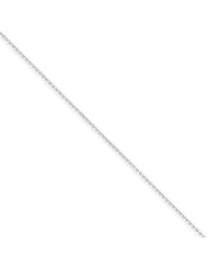 14k White Gold .5mm Solid Diamond Cut Cable Chain