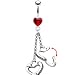 Handcuff Heart Dangle Belly Button Ring Handcuff Heart Dangle Belly Button Ring