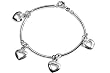 Silver Bracelet with Charm, Size: 7 inches
