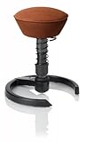 SWOPPER CLASSIC 3D-Aktiv-Bürostuhl Hocker Sitzpolster Normal, Farbe choco, Fussring mit Metallgleiter, Feder SMALL, Basis Anthrazit, Federfarbe schwarz (SWOP20SML)