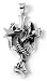 Sterling Silver Gothic Dragon Wrapped Cross Pendant