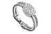 18K White Gold Hand-Woven Matte-Finish Double-Strand Mesh Ring, Enhanced with Oval-Shape Pave Set Diamonds