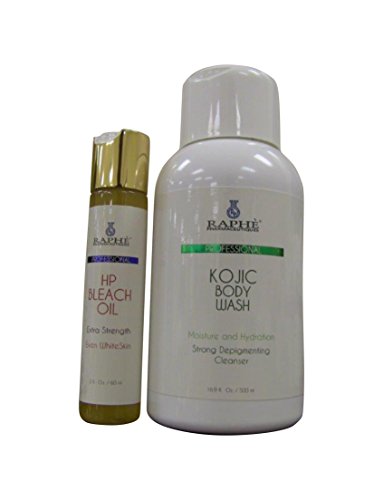 Kojic Acid Bleaching Body Wash Plus High Potency Bleach Oil 60ml. This Product Combines Super Hydration Benefit to Skin Renewal. Ideal for Dark Spotty Skin That Fails to Clear After Serial Use of Other Washes. Fights Body Acne and Blemishes, Enriches