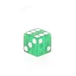 12mm 6-sided Translucent Square Edge Dice, Green with White