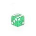 12mm 6-sided Translucent Square Edge Dice, Green with White