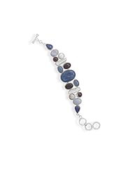 8" + 1" Extension Lapis and Multistone Toggle Bracelet