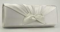 Wundersch&ouml;ne Satin Brauttasche Clutch Abendtasche Ivory