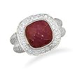 Ruby Ring with CZ Edge