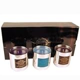 Voluspa Seasons Collections Festive 3 Candle Set (Makassar Ebony Peach, Snow Flake, French Bourban Vanilla (Set)