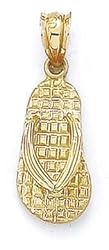 14k Laser Flip-Flop Pendant - JewelryWeb