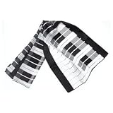 鍵盤  シフォン スカーフ Music  Keyboard Scarf Chiffon 62" X 18"