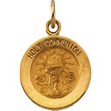 14K Yellow Gold 11.50 mm Holy Communion Medal
