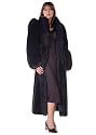 Mink Fur Coat - Black Fox Sleeve