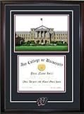 IMAGE OF University of Wisconson, Madison Graduate Framed Lithograph w/Diploma Opening in Cherry Wood Frame