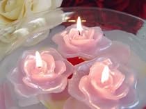Lavender Floating Rose Candle-4/pk - great for wedding favor, gift, home decor
