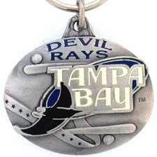 Tampa Bay Devil Rays Oval Pewter Keychain