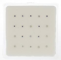Sterling Silver Nose Studs with AB CZs (20 Pieces/Box) Ball End