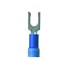 Panduit PV14-10LFX-C Locking Fork Terminal, Vinyl Insulated, Expanded Insulation, 18 - 14 AWG Wire Range, #10 Stud Size, Blue, 0.03" Stock Thickness, 0.200" Max Insulation, 0.33" Terminal Width, 1.01" Terminal Length, 0.23" Center Hole Diameter (Pack of 100)