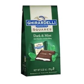 Ghirardelli Chocolate Dark Chocolate & Mint Squares Chocolates Gift Bag, 5.32 oz.