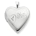 Silver 20mm Mom Diamond Heart Locket