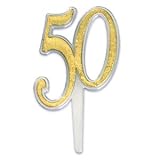 50th Anniversary Cupcake Picks - 6 Large Picks